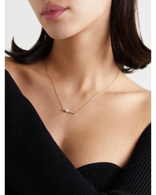 Mizuki Natural 14-Karat, Diamond And Pearl Necklace