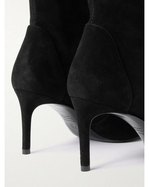 Stuart Weitzman Black Stuart Power Suede Ankle Boots