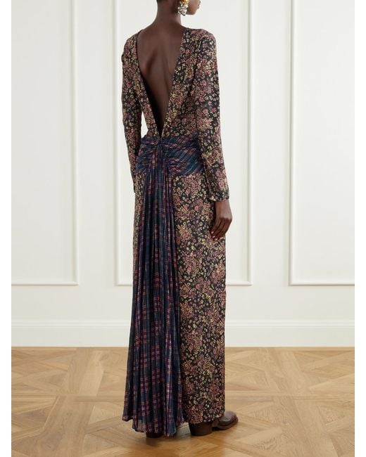 Dries Van Noten Multicolor Floral-Print Crepe Midi Dress