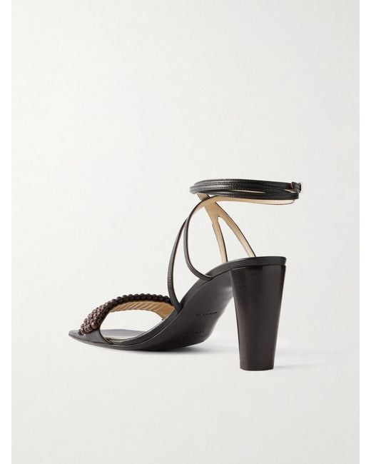 Lemaire Black Beaded Leather Sandals