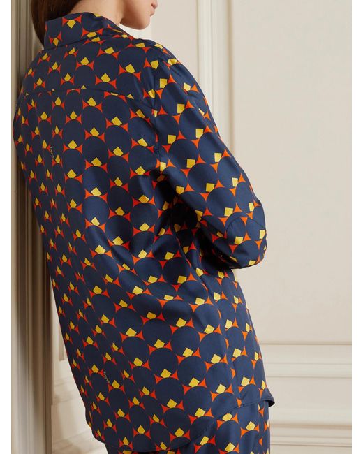 Lanvin Blue Printed Silk Blouse