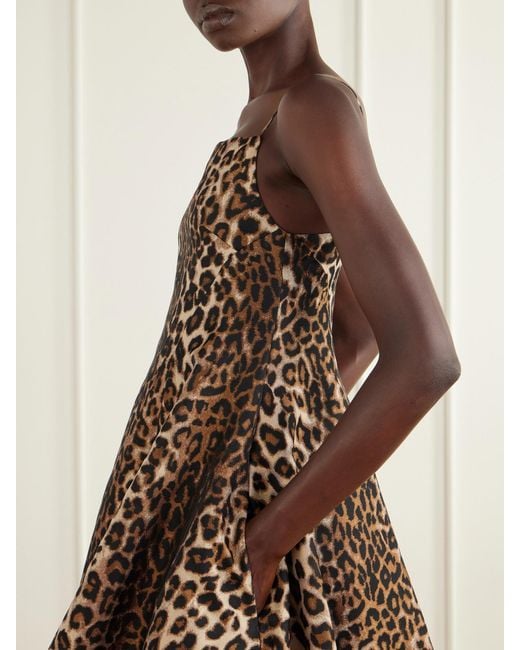 Givenchy Natural Leopard-Jacquard Silk-Satin Mini Dress