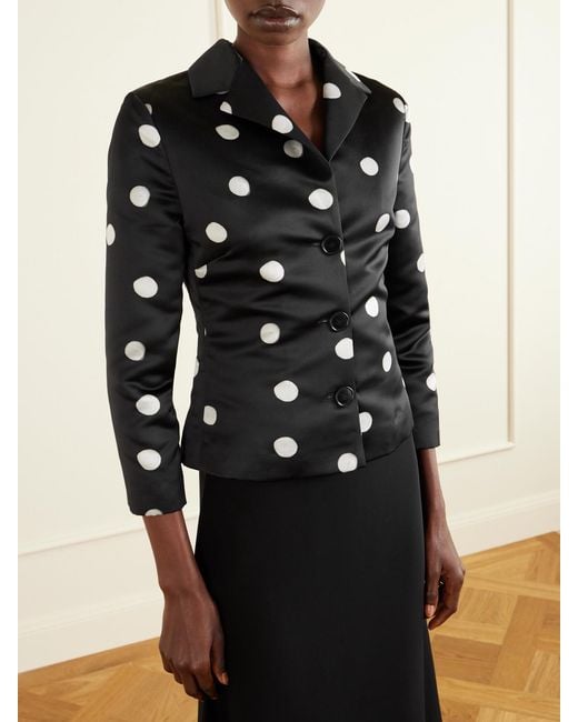 BERNADETTE Black Elle Polka Dot Duchesse-Satin Jacket