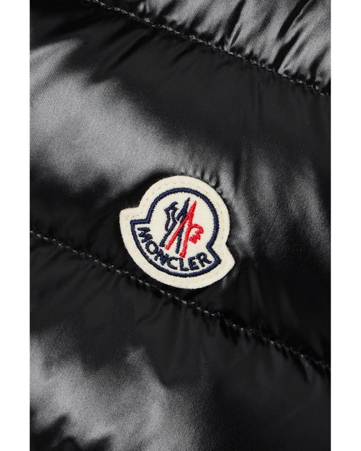 Moncler Black Ghany Quilted Glossed-Shell Down Vest