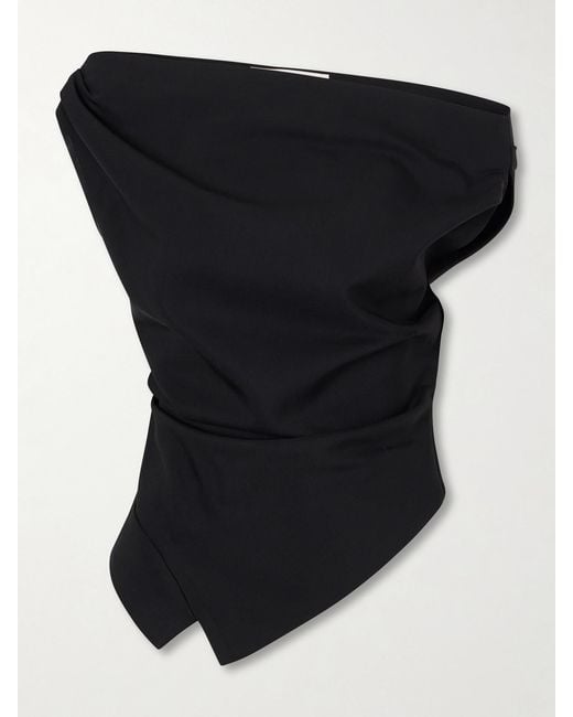 Rohe Black Off-The-Shoulder Draped Jersey Blouse