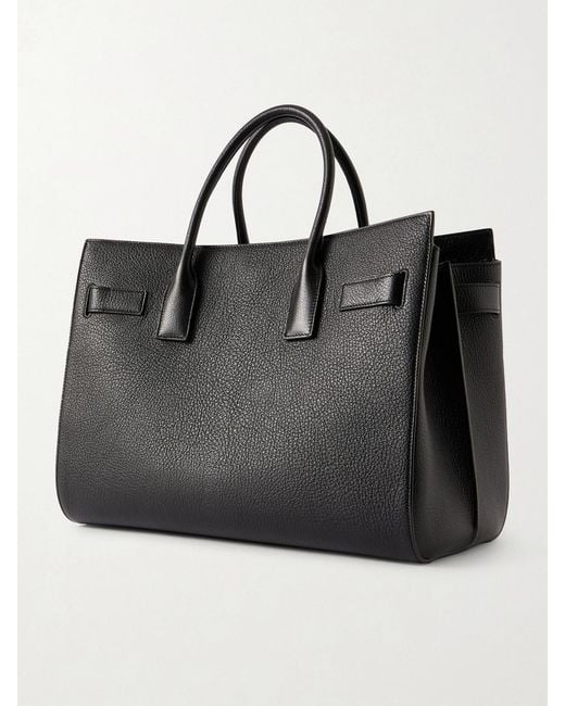 Saint Laurent Black Sac De Jour Large Textured-Leather Shoulder Bag