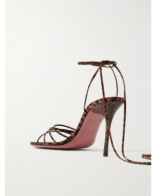 AMINA MUADDI Multicolor Lori Riemchensandalen Aus Veloursleder Mit Leopardenprint