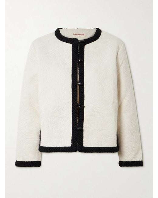 Emporio Sirenuse White Iole Jacke Aus Gesteppter Baumwolle Mit Geflochtenen Details
