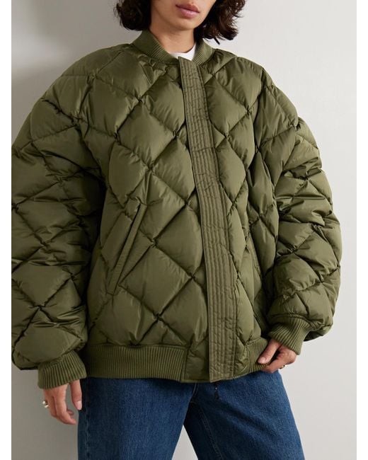 Wardrobe NYC Green Reversible Quilted Shell Bomber Jacket