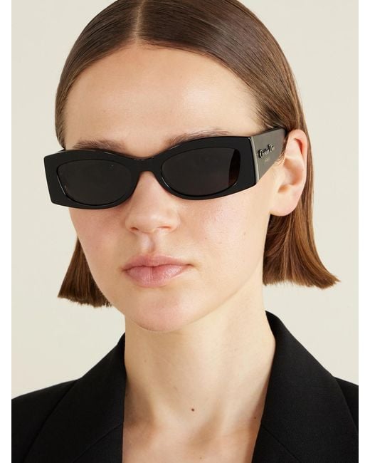 Dior Black Diorombre S1I Rectangular-Frame Leather-Trimmed Acetate Sunglasses