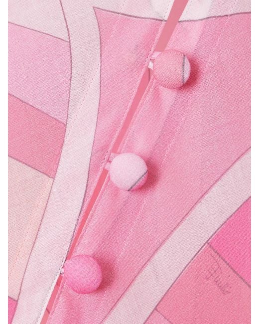 Emilio Pucci Pink Kaftan Aus Bedrucktem Baumwollmusselin