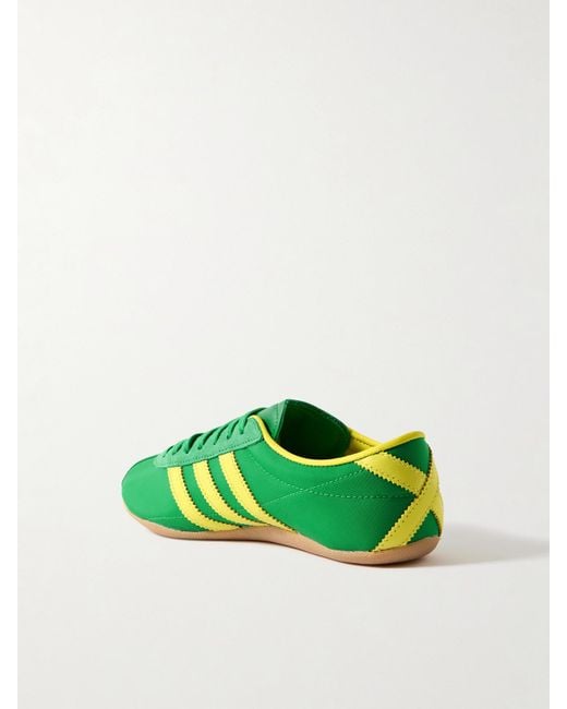 Adidas Originals Green Tokyo Leather And Suede-Trimmed Mesh Sneakers