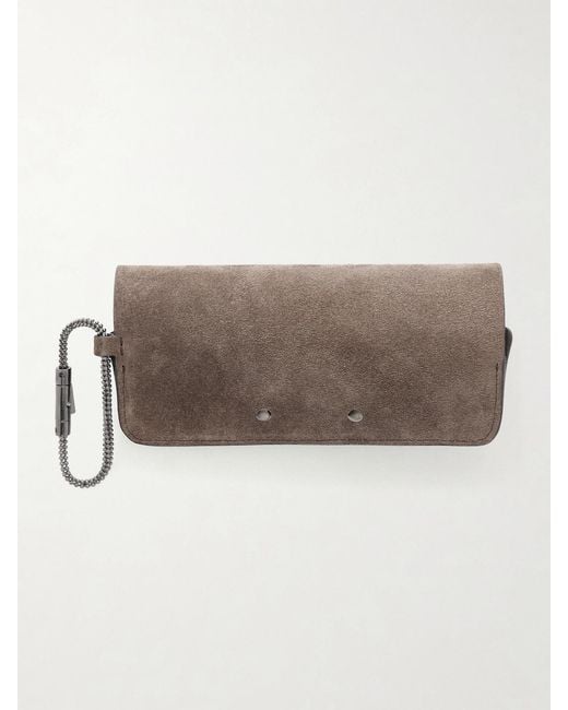 Brunello Cucinelli Brown Suede Glasses Case