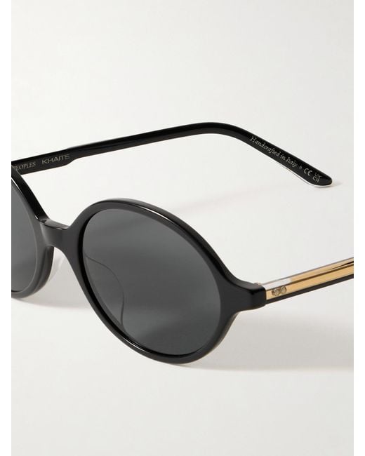 Oliver Peoples Black Khaite 1989C Round-Frame Acetate And-Tone Sunglasses