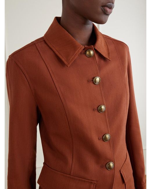 Veronica Beard Brown Laramie Dickey Sequin And Bead-Embellished Twill Jacket