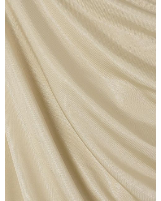 Rick Owens Natural Svita Gathered Stretch-Satin Maxi Skirt