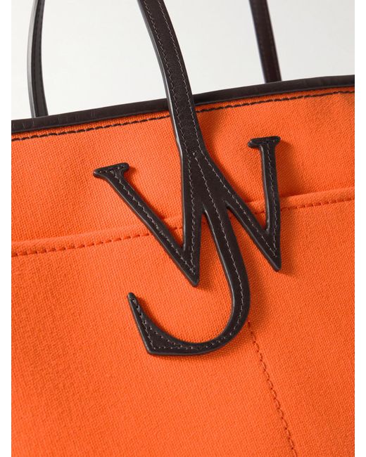 J.W. Anderson Orange Anchor Leather-Trimmed Canvas Tote