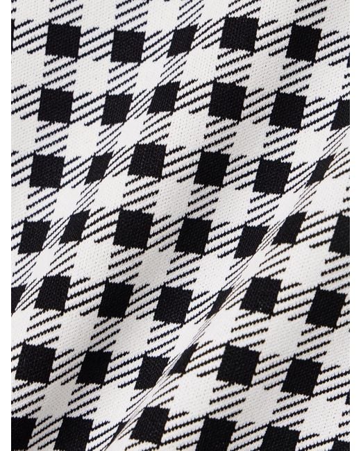 Sea White Saige Ruffled Gingham Jacquard-Knit Top