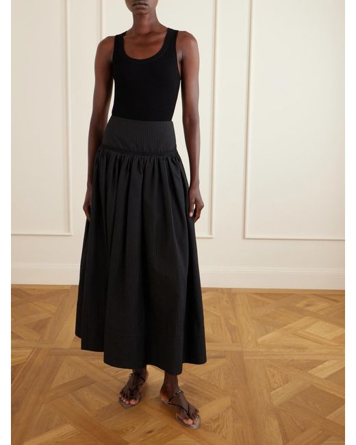 Alaïa Black Cotton Midi Skirt