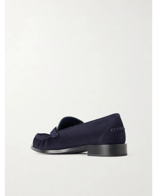 Ferragamo Blue Maryan Suede Loafers