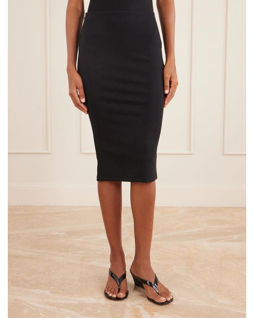 The Park Black Sheryl Stretch-Jersey Midi Skirt