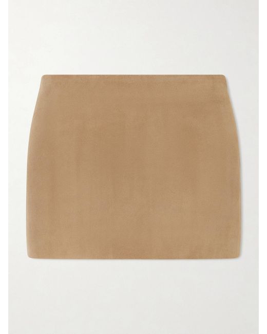 Khaite Natural Jett Suede Mini Skirt