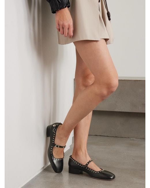 Bally Black Belkys Embellished Studded Leather Mary Jane Pumps