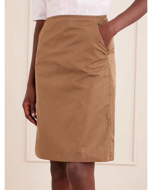 Jil Sander Brown Satin Midi Skirt