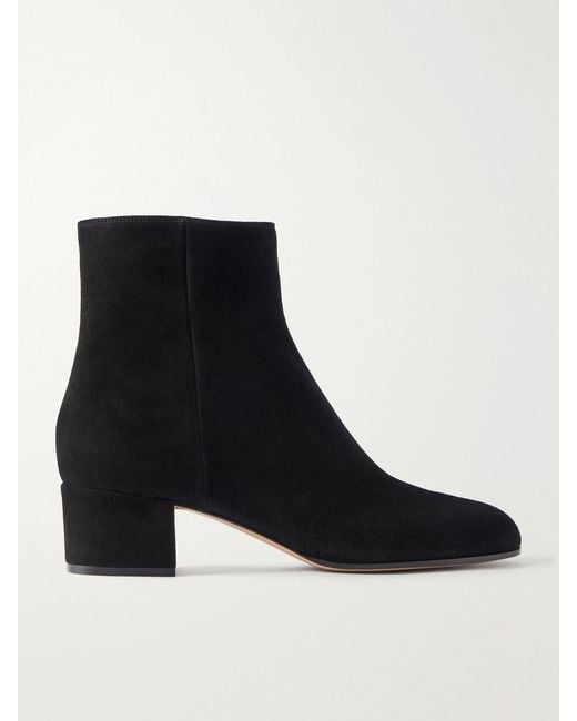 Gianvito Rossi Black Joelle 45 Suede Ankle Boots