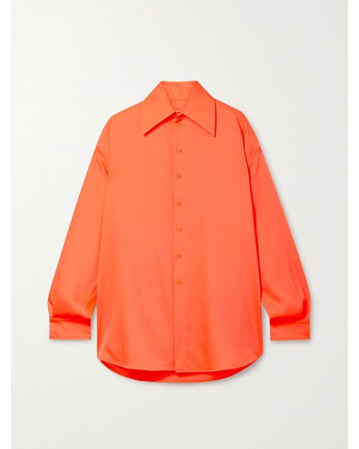 Christopher John Rogers Orange Oversized Crepe Shirt
