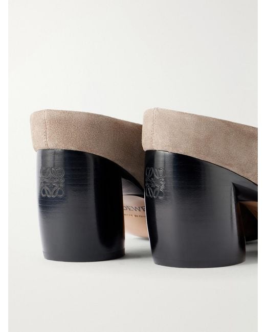 Loewe Natural Oval 70 Suede Mules