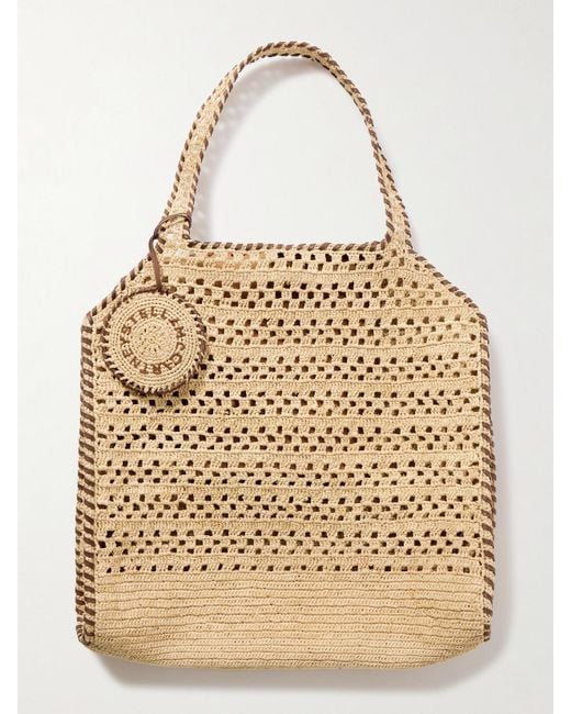 Sac À Main En Raphia À Points Roulés Falabella Stella McCartney en coloris Natural