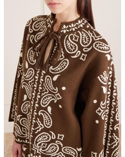 Farm Rio Brown Pullover Aus Jacquard-Strick