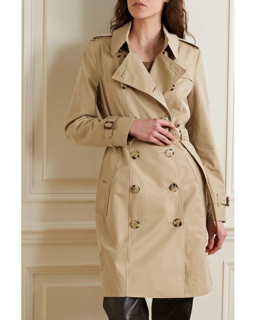 Burberry The Chelsea Cotton-gabardine Trench Coat in Natural | Lyst