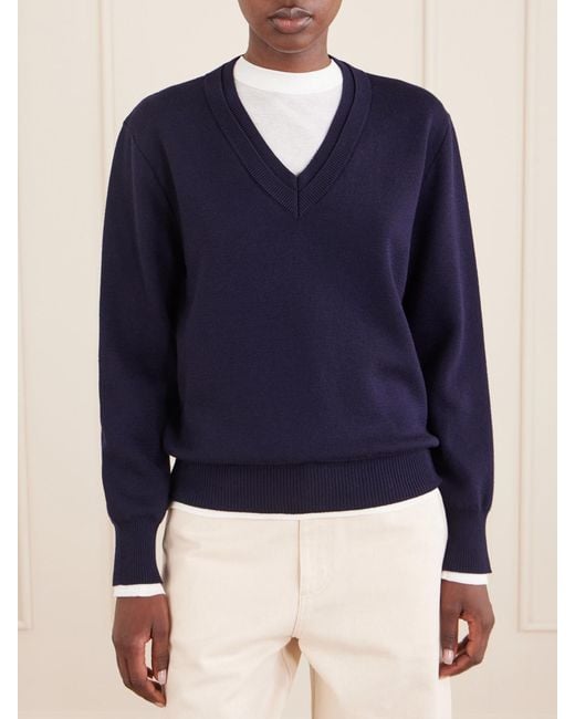 Rohe Blue Stretch-Wool Sweatshirt