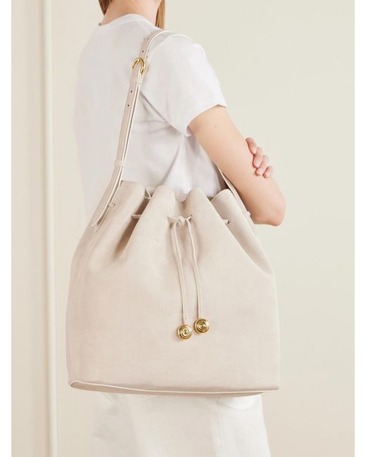 Liffner Natural Charm Suede Drawstring Shoulder Bag