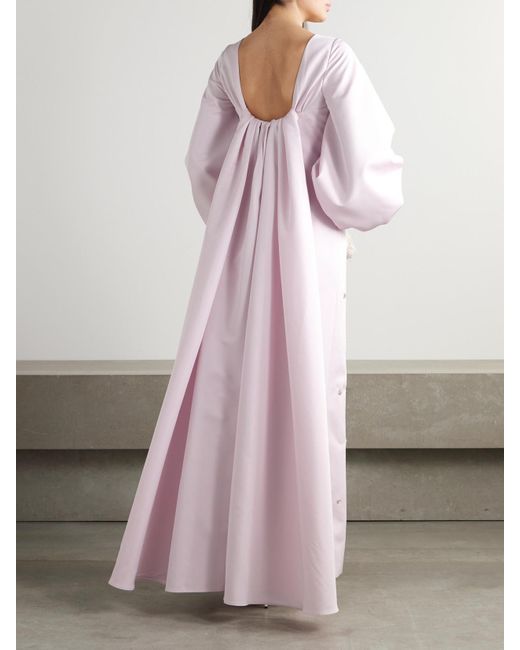 Huishan Zhang Pink Salma Crystal-Embellished Faille Gown