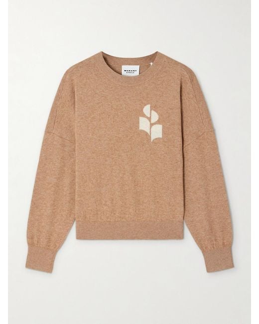Isabel Marant Natural Marisans Intarsia Cotton And Wool-Blend Sweater