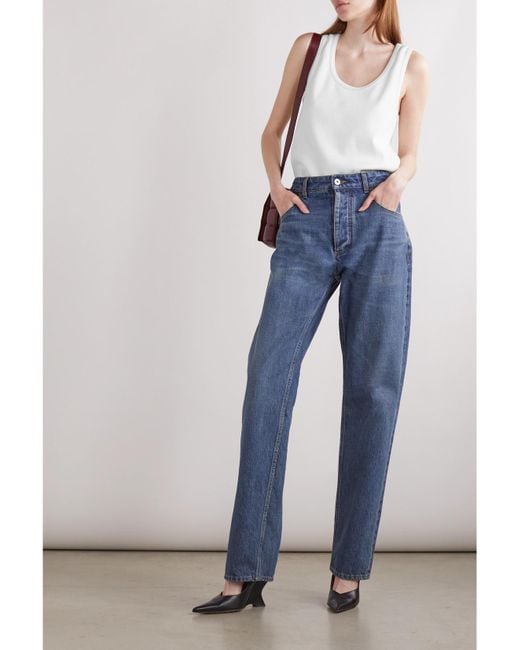 Bottega Veneta White Ribbed Stretch-Cotton Jersey Tank