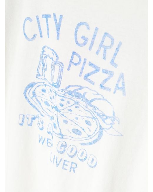 Mother White The Lil Goodie Printed Cotton-Blend Jersey T-Shirt