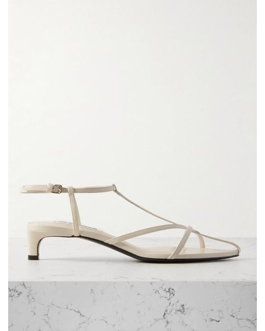 Jil Sander White Leather Slingback Sandals