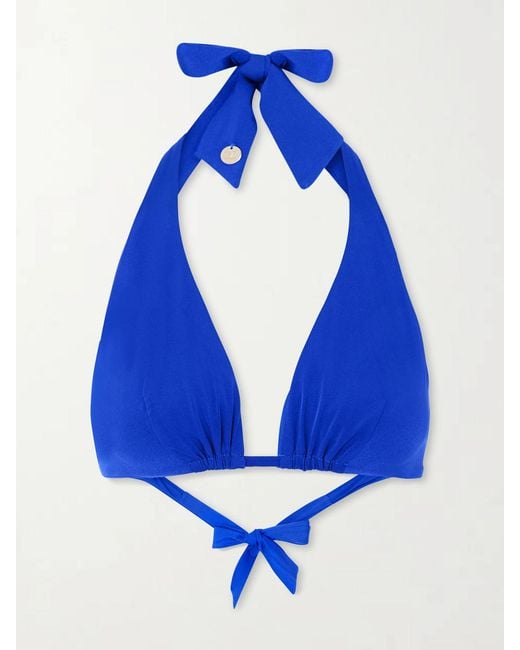 Max Mara Blue Beachwear Aloa Triangle Bikini Top