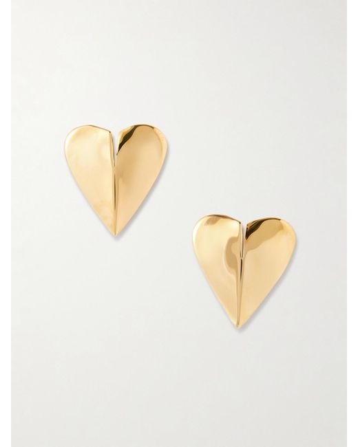 Alaïa White Le Coeur Goldfarbene Ohrringe