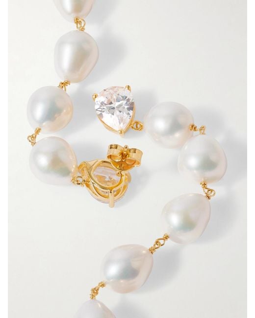 Completedworks Natural Recycled Vermeil, Cubic Zirconia And Pearl Earrings