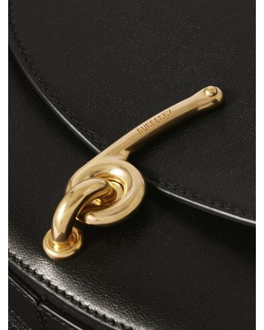Burberry Black Small Textured-Leather Shoulder Bag