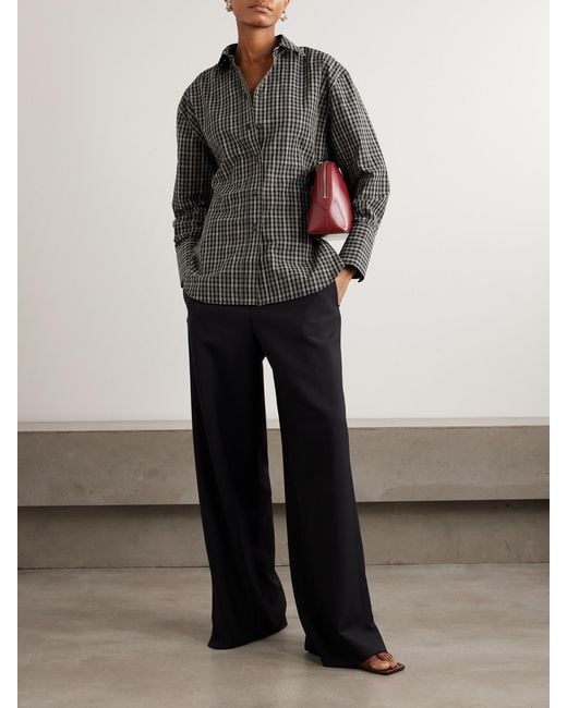 Rohe Black Checked Cotton-Poplin Shirt