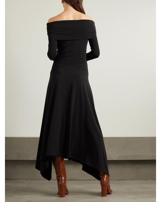 Max Mara Black Gerla Off-The-Shoulder Stretch-Jersey Maxi Dress