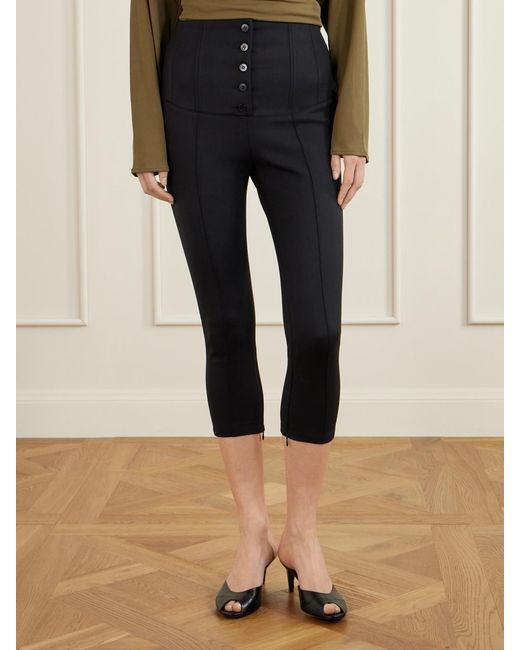 Jacquemus Black Le Pantalon Arlesien Crepe Skinny Capri Pants