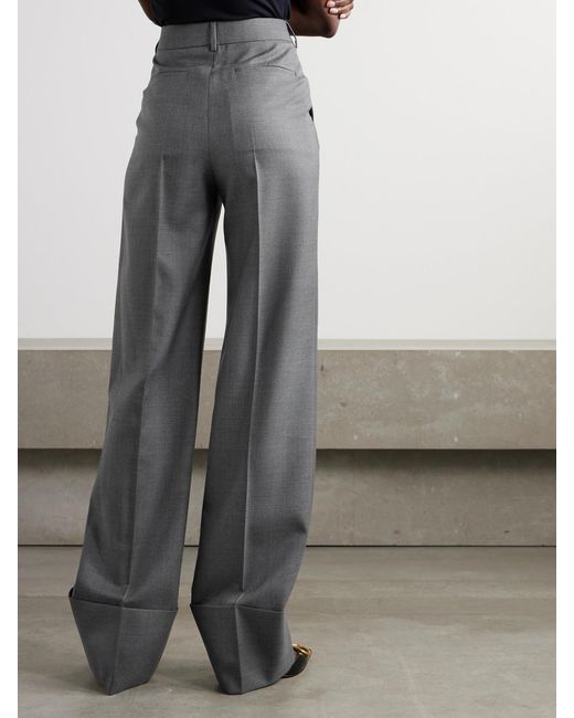 Valentino Garavani Gray Wool-Twill Straight-Leg Pants