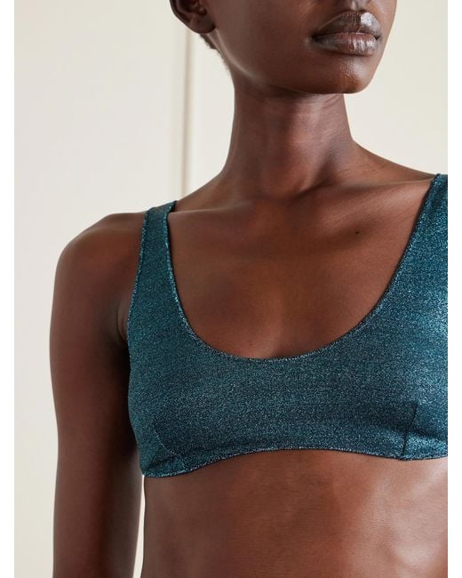 Oseree Blue Lumière Sporty Metallic Bikini